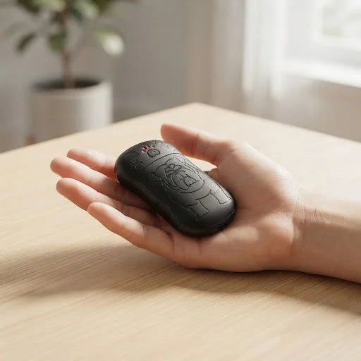 DualHeat ultra slim thermal pod in open palm scale